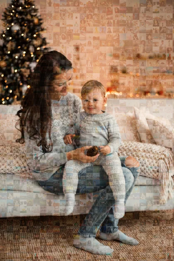 Family Custom Photo Mosaic, Printable Digital File, Photo Collage for Family, Print Art Designed With Your Pictures,