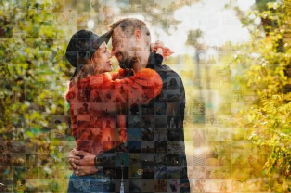 Gift for Couples, Lovers Custom Photo Mosaic, Printable Digital, Photo Collage for Couple, Print Art Designed With Your Pictures,