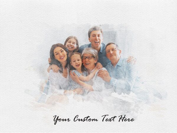 Custom Watercolor Family Portrait Painting • Personalized Family Painting • Personal Portrait Custom Paint • Canvas & Poster