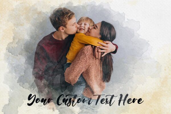 Custom Watercolor Family Portrait Painting • Personalized Family Painting • Personal Portrait Custom Paint • Canvas & Poster