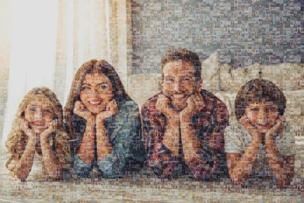 Family Custom Photo Mosaic, Printable Digital File, Photo Collage for Family, Print Art Designed With Your Pictures,