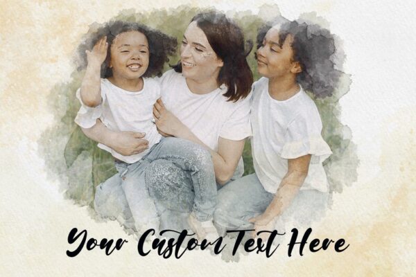 Custom Watercolor Family Portrait Painting • Personalized Family Painting • Personal Portrait Custom Paint • Canvas & Poster