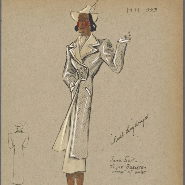 1930s Vintage Fashion Designs Wall Art, André Fashion Illustrations, Alexander Pearl Lev