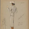 1930s Vintage Fashion Designs Wall Art, André Fashion Illustrations, Alexander Pearl Lev