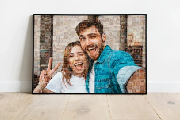 Gift for Couples, Lovers Custom Photo Mosaic, Printable Digital, Photo Collage for Couple, Print Art Designed With Your Pictures,
