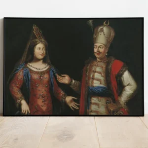 The Ottoman Sultan and his wife, Ottoman art, Islamic art, Ottoman wall decor