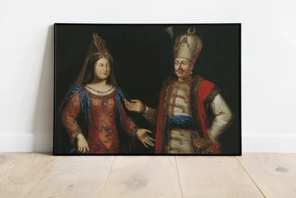 The Ottoman Sultan and his wife, Ottoman art, Islamic art, Ottoman wall decor