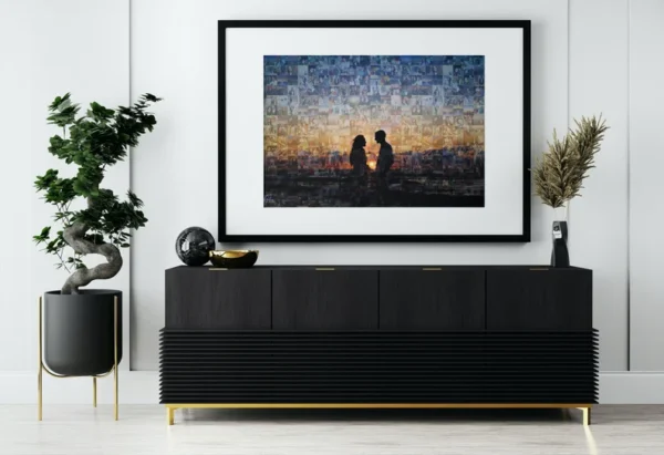Gift for Couples, Lovers Custom Photo Mosaic, Printable Digital, Photo Collage for Couple, Print Art Designed With Your Pictures,