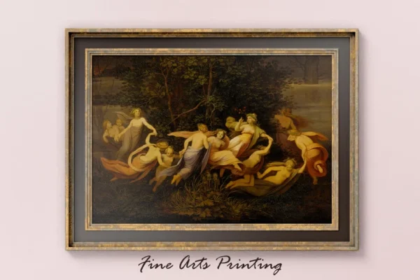 Dancing Fairies, 19th Century Vintage Painting, Vintage Fairy Painting, PRINTABLE Digital Downloadable Wall Art