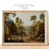 Village Church Festival, European Village Painting, 17th Century Vintage Painting, PRINTABLE Digital Downloadable Wall Art
