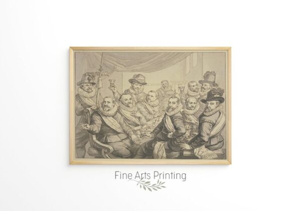 Officers at the Table, Halberdier Painting, 17th Century Vintage Painting, PRINTABLE Digital Downloadable Wall Art