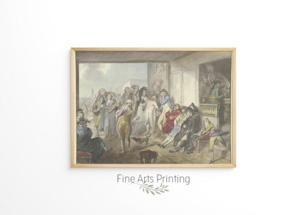 Cafe on the Pazetta in Venice, 19th Century Vintage Painting, PRINTABLE Digital Downloadable Wall Art