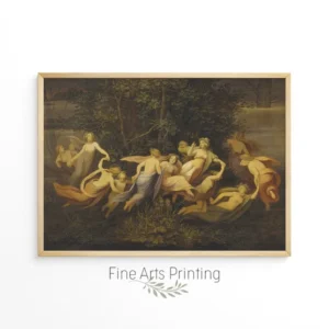 Fairy Dance in the Alder Grove, Oil Painting Portrait, 19th Century Vintage Painting, PRINTABLE Digital Downloadable Wall Art