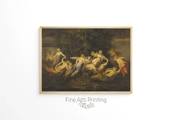 Fairy Dance in the Alder Grove, Oil Painting Portrait, 19th Century Vintage Painting, PRINTABLE Digital Downloadable Wall Art