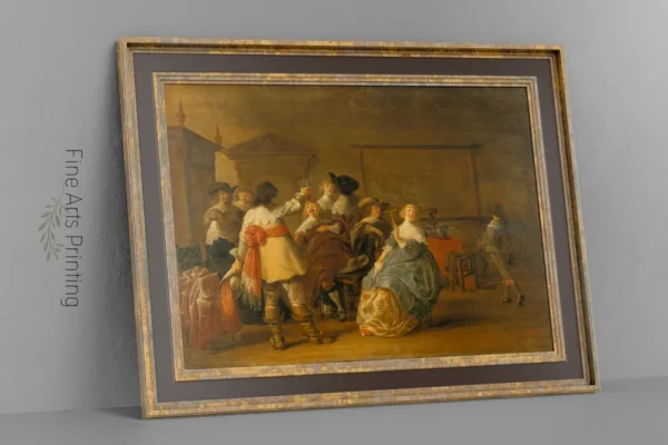 Merry Company, Happy People Oil Painting Portrait, 17th Century Vintage Painting, PRINTABLE Digital Downloadable Wall Art