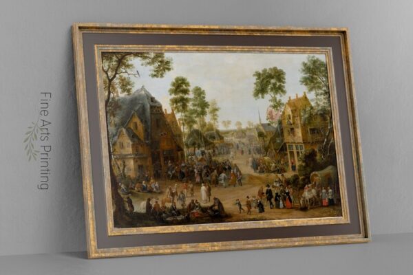 Village Church Festival, European Village Painting, 17th Century Vintage Painting, PRINTABLE Digital Downloadable Wall Art