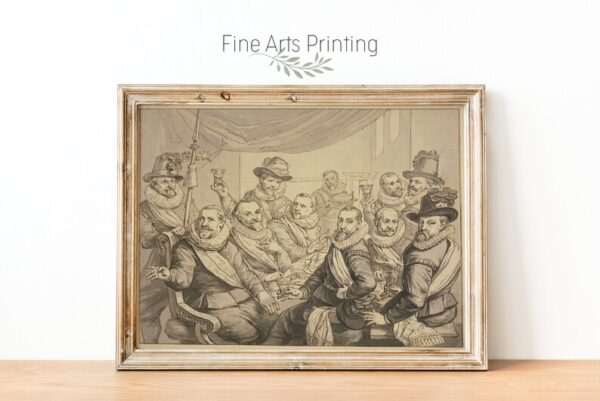 Officers at the Table, Halberdier Painting, 17th Century Vintage Painting, PRINTABLE Digital Downloadable Wall Art