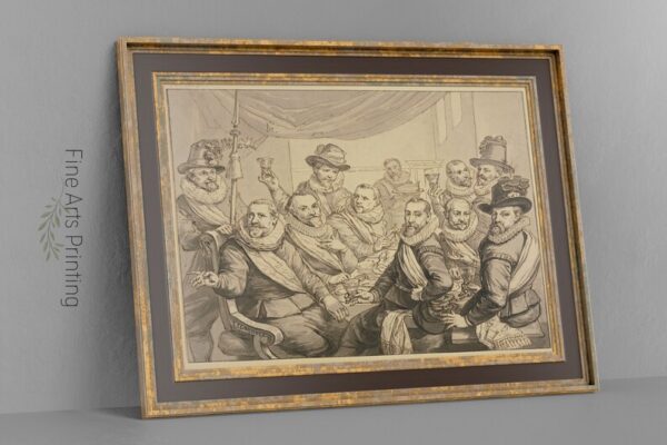 Officers at the Table, Halberdier Painting, 17th Century Vintage Painting, PRINTABLE Digital Downloadable Wall Art