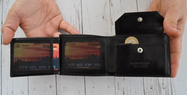 Personalized Leather Wallet For Him, Custom Engraved Handwriting Gift. Anniversary Birthday Christmas Boyfriend Husband Slim Bifold Wallet