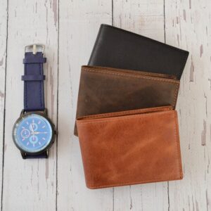 Personalized Leather Wallet For Him, Custom Engraved Handwriting Gift. Anniversary Birthday Christmas Boyfriend Husband Slim Bifold Wallet