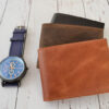Personalized Leather Wallet For Him, Custom Engraved Handwriting Gift. Anniversary Birthday Christmas Boyfriend Husband Slim Bifold Wallet