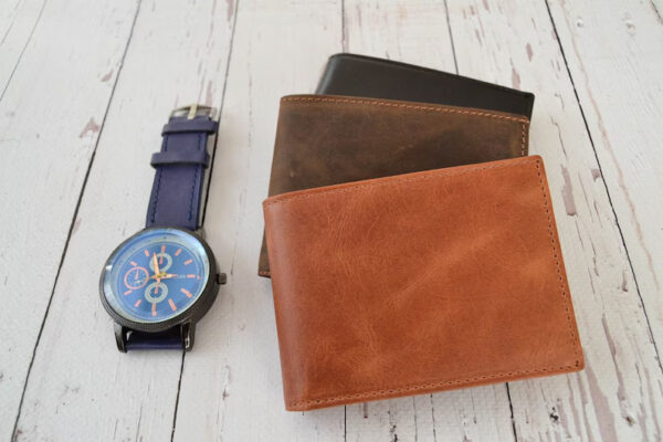 Personalized Leather Wallet For Him, Custom Engraved Handwriting Gift. Anniversary Birthday Christmas Boyfriend Husband Slim Bifold Wallet