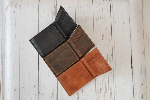 Personalized Leather Wallet For Him, Custom Engraved Handwriting Gift. Anniversary Birthday Christmas Boyfriend Husband Slim Bifold Wallet