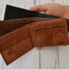 Personalized Leather Wallet For Him, Custom Engraved Handwriting Gift. Anniversary Birthday Christmas Boyfriend Husband Slim Bifold Wallet