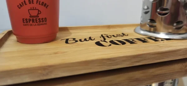 Personalized Bamboo Coffee Board, Custom coffee board, Wood serving board
