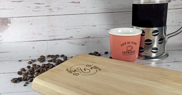 Personalized Bamboo Coffee Board, Custom coffee board, Wood serving board