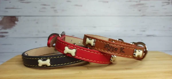 Custom Leather Dog Collar, Personalized Dog Collar