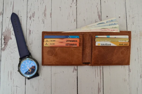 Personalized Leather Wallet For Him, Custom Engraved Handwriting Gift. Anniversary Birthday Christmas Boyfriend Husband Slim Bifold Wallet