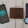 Personalized Leather Wallet For Him, Custom Engraved Handwriting Gift. Anniversary Birthday Christmas Boyfriend Husband Slim Bifold Wallet