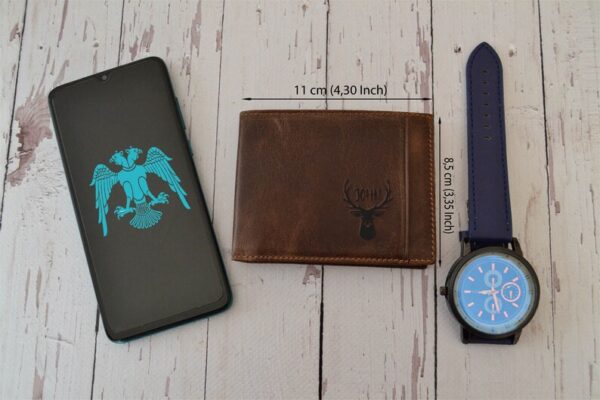 Personalized Leather Wallet For Him, Custom Engraved Handwriting Gift. Anniversary Birthday Christmas Boyfriend Husband Slim Bifold Wallet