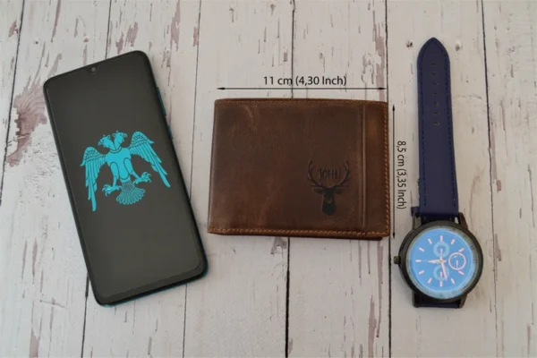 Personalized Leather Wallet For Him, Custom Engraved Handwriting Gift. Anniversary Birthday Christmas Boyfriend Husband Slim Bifold Wallet