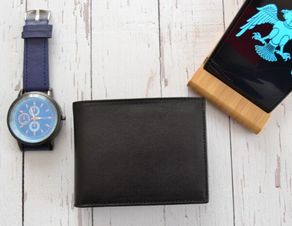 Personalized Leather Wallet For Him, Custom Engraved Handwriting Gift. Anniversary Birthday Christmas Boyfriend Husband Slim Bifold Wallet