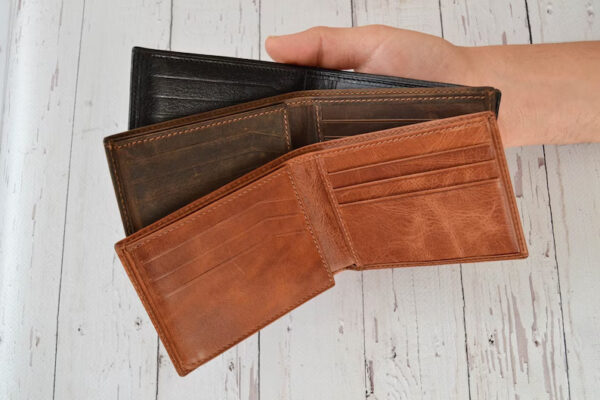 Personalized Leather Wallet For Him, Custom Engraved Handwriting Gift. Anniversary Birthday Christmas Boyfriend Husband Slim Bifold Wallet