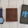 Personalized Leather Wallet For Him, Custom Engraved Handwriting Gift. Anniversary Birthday Christmas Boyfriend Husband Slim Bifold Wallet