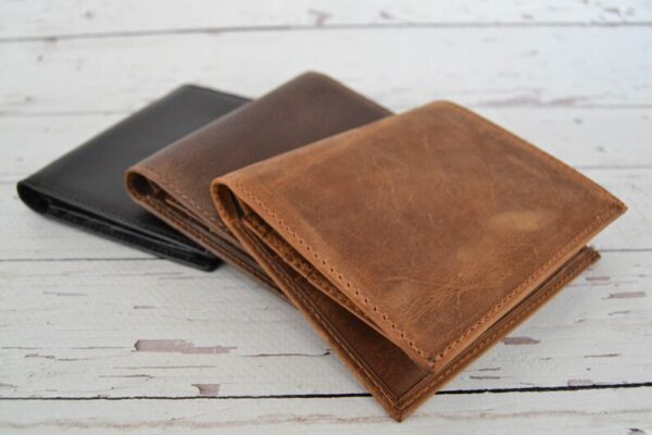 Personalized Leather Wallet For Him, Custom Engraved Handwriting Gift. Anniversary Birthday Christmas Boyfriend Husband Slim Bifold Wallet