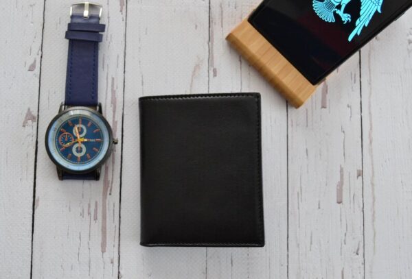Personalized Leather Wallet For Him, Custom Engraved Handwriting Gift. Anniversary Birthday Christmas Boyfriend Husband Slim Bifold Wallet