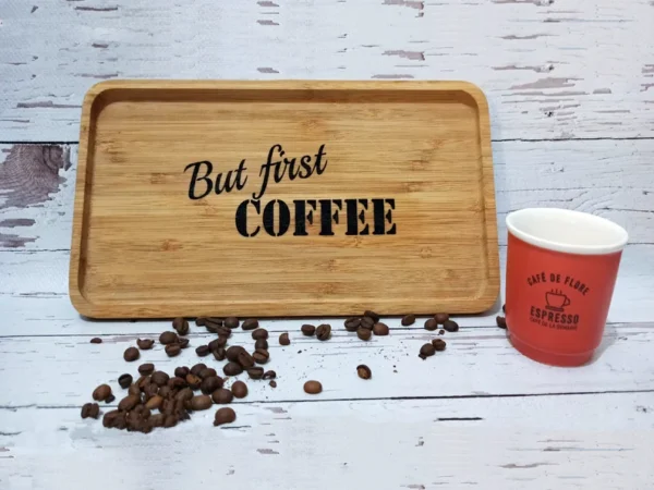 Personalized Bamboo Coffee Board, Custom coffee board, Wood serving board