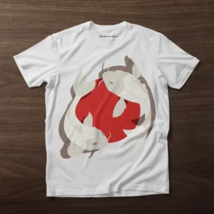 Japanese Koi Fish T-Shirt Design, Japanese Art