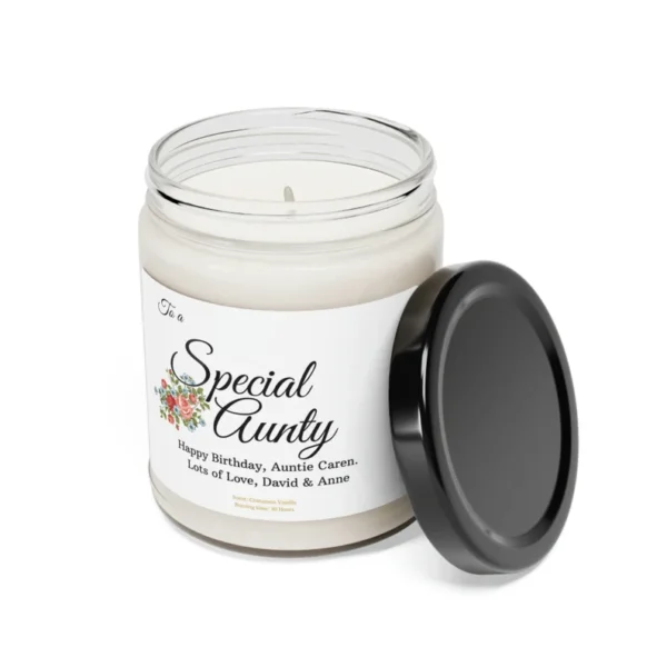 Auntie Candle Gift Scented Candle - Unique Personalised Wedding Gift for Couple, Bride, Soy Wax (no paraffin)