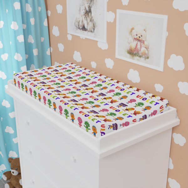 Super Simple Songs Super Simple Songs Noodle, Blossom, PomPom, Cheesy, Kernel, Red, Broccoli, Jelly and Stan Baby Changing Pad Cover